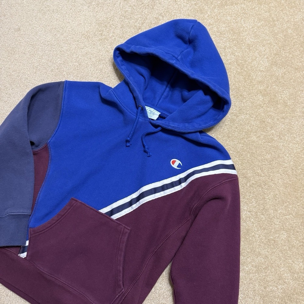 Champion Reverse Weave Hoodie Mens XS Color Block Hoodie Sweatshirt Vintage Y2K